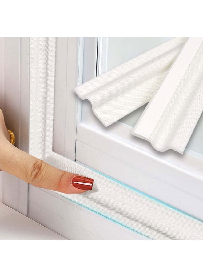 ChicAbode Draft Stopper Sweep, Door Weatherproofing Stripping, Window Seal Strip Self-Adhesive Soundproof Seal Strip Cuttable, Wear-Resistant, Window Weather Stripping, Length 13.12Ft, 2 Packs (White) - Image 1